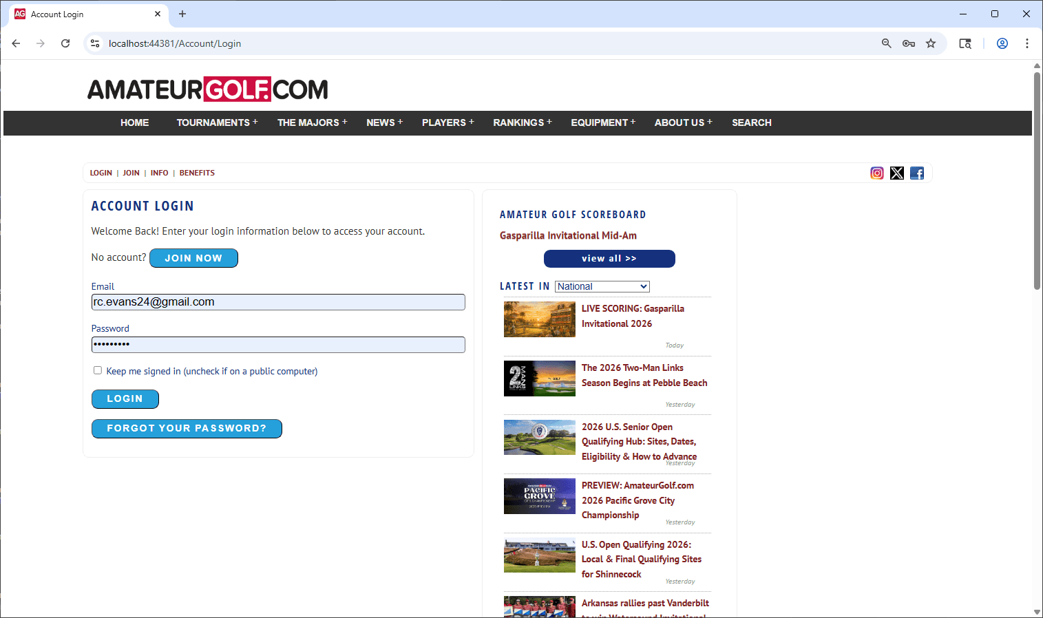Home & Login — Legacy version (2 of 2)