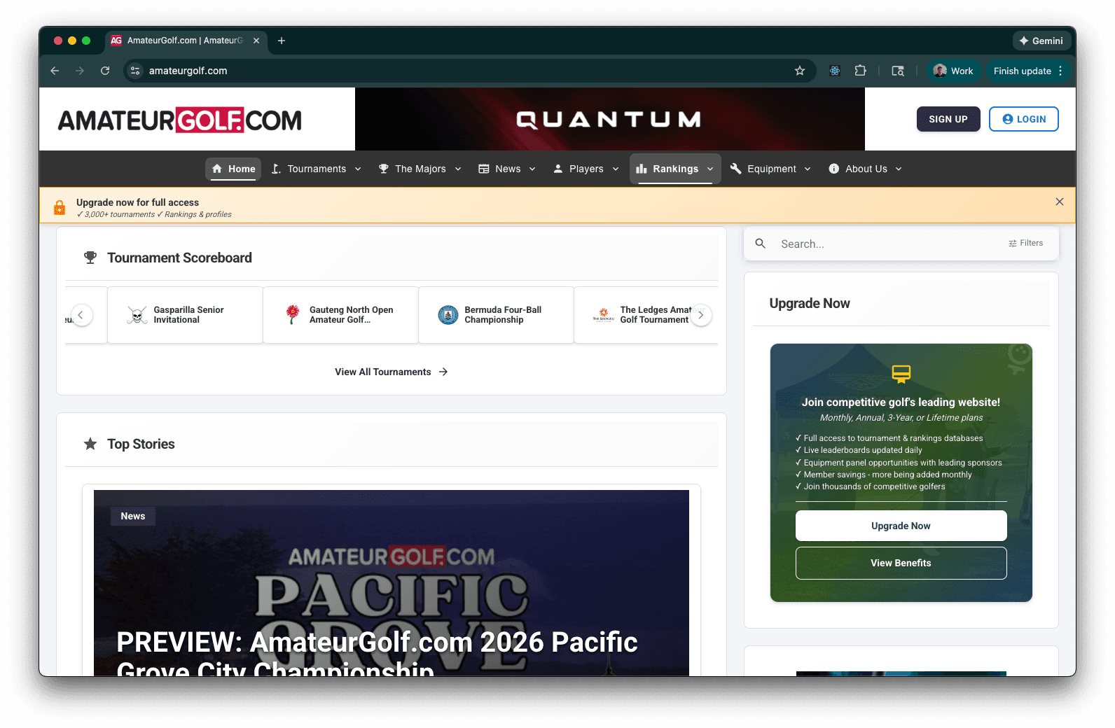 AmateurGolf.com — Full Platform Modernization